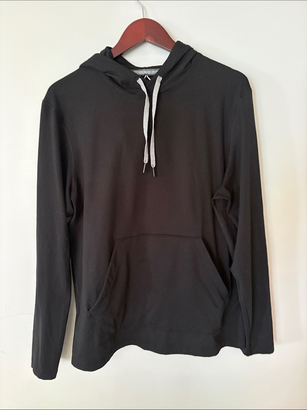 Lululemon Soft Jersey Pullover Drawstring Hoodie Black Large